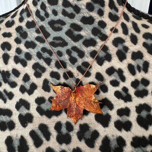 Maple Leaf Copper-Dipped Necklace and Chain